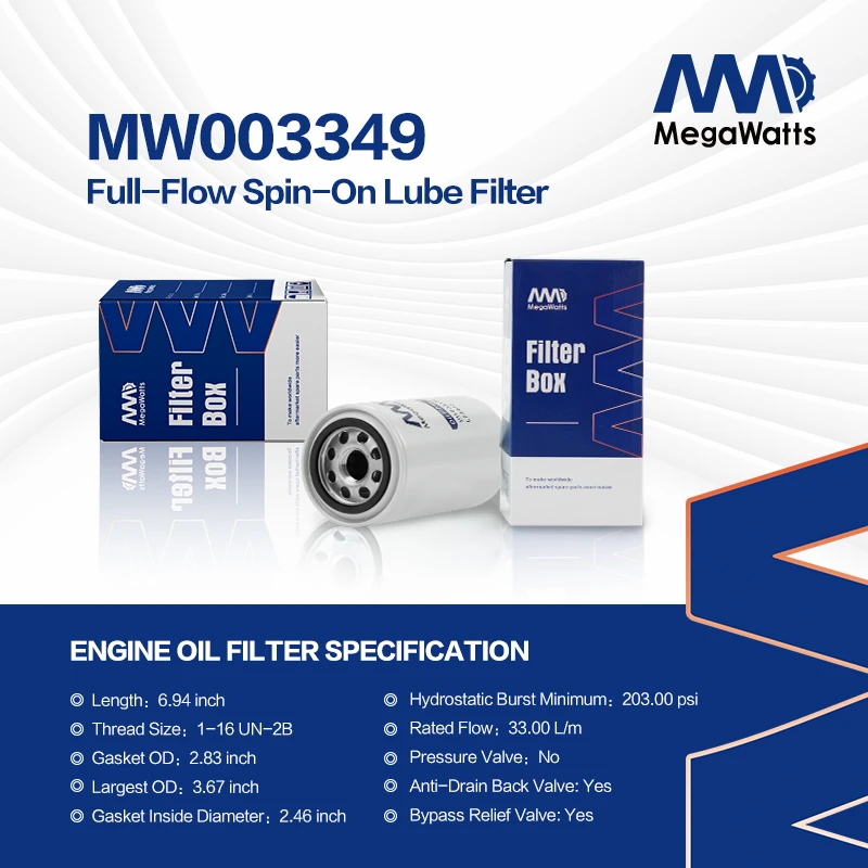 LF3349 Cummins Lube,Full-Flow Spin-On MW003349 Replaces Donaldson P558615,Wix 51607,Napa 1607,Baldwin BT339